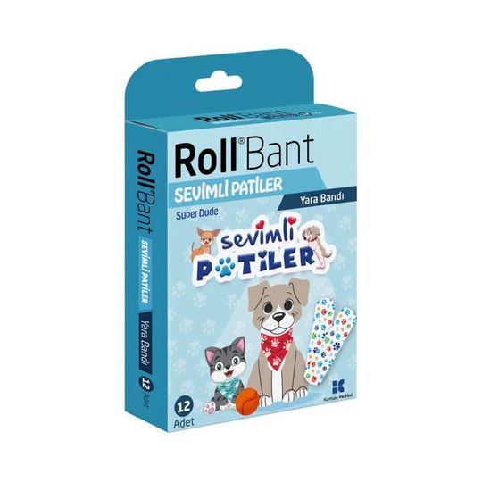 Roll Bant Yara Bandı Sevimli Patiler 12'li