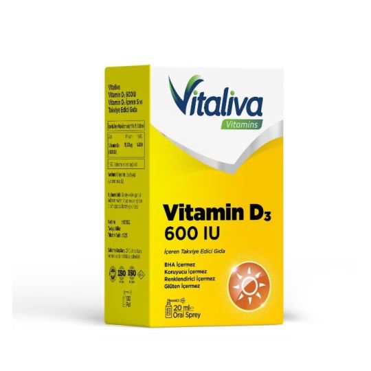 Vitaliva D3 600 ıu Vitamin D3 Sprey 20 ml
